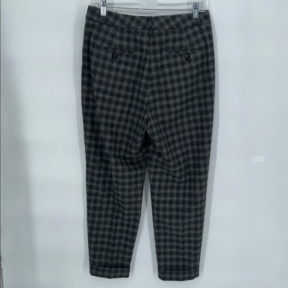 Peserico IT 42 Gray Plaid Virgin Wool Cropped Tailored Pants US 6 - Picture 4 of 14
